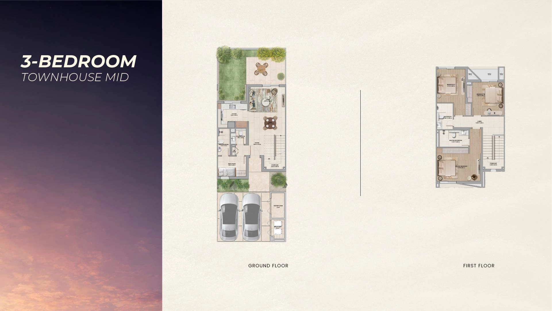 3 BR Townhouses